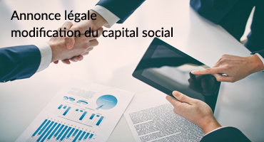 modèle annonce legale modification capital social