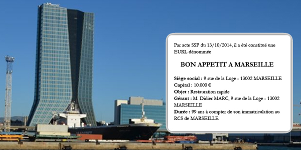 Annonce légale MARSEILLE (13) Garantie au Meilleur Prix - Legalin.fr