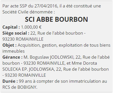 exemple annonce legale creation société civile 1