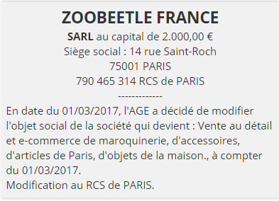 exemple annonce legale changement de l'objet social 1